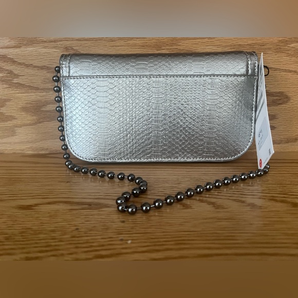 ZARA Silver Textured Crossbody with Bead Chain - Picture 3 of 13